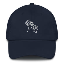 Load image into Gallery viewer, navy blue abstract elephant hat

